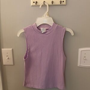 Blue Rain Lavender Ribbed Mock Neck Tank💜